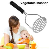 Exprimidor de cocina para hacer patatas, machacador de patatas de acero inoxidable, triturador de verduras, mango negro - details 3