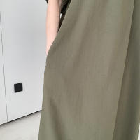 Vestido largo informal elegante para verano, novedad de 2024, vestido largo holgado de talla grande, holgado, adelgazante, de manga corta, falda acampanada a la moda - details 13