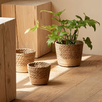 Cesta de maceta tejida Natural, maceta multifuncional para jardín, sala de estar, dormitorio, balcón - details 0