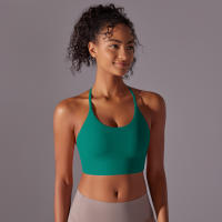 Hamidou Top deportivo para mujer, chaleco Yuga colgante con cuello, decoración triangular, Top deportivo con espalda bonita, Top corto a prueba de golpes para reunión - details 31