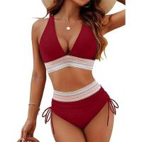 Conjunto de Bikini de Cintura Alta para Mujer Traje de Baño de Dos Piezas con Control de Barriga - details 10