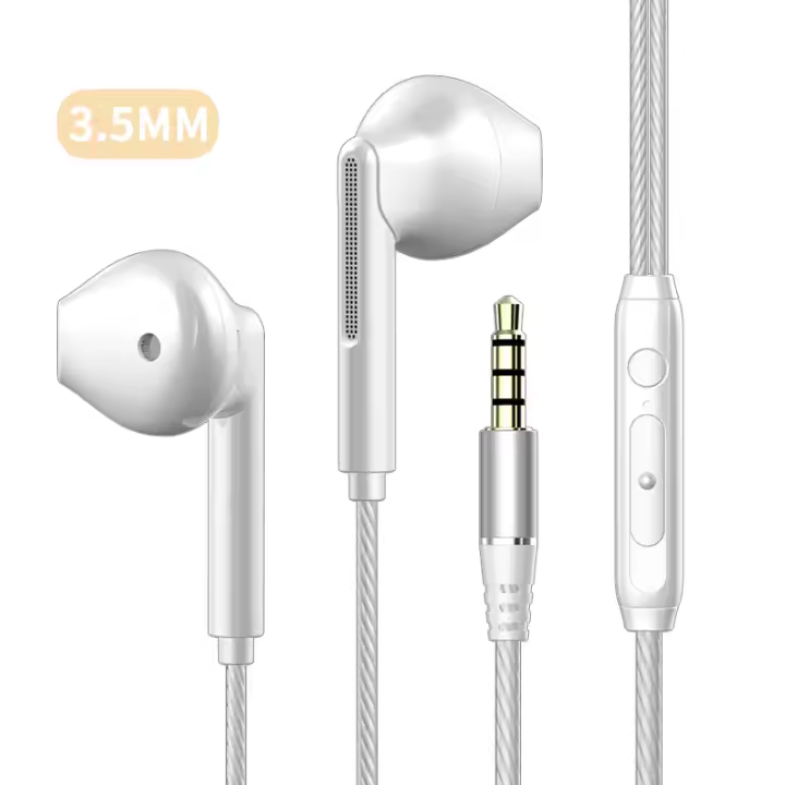 Auriculares HiFi con cable y micrófono HD, audífonos digitales de 3,5 MM, AUX/tipo C, 6D, graves pesados, deportivos, música, juegos, para Samsung y Android - 1