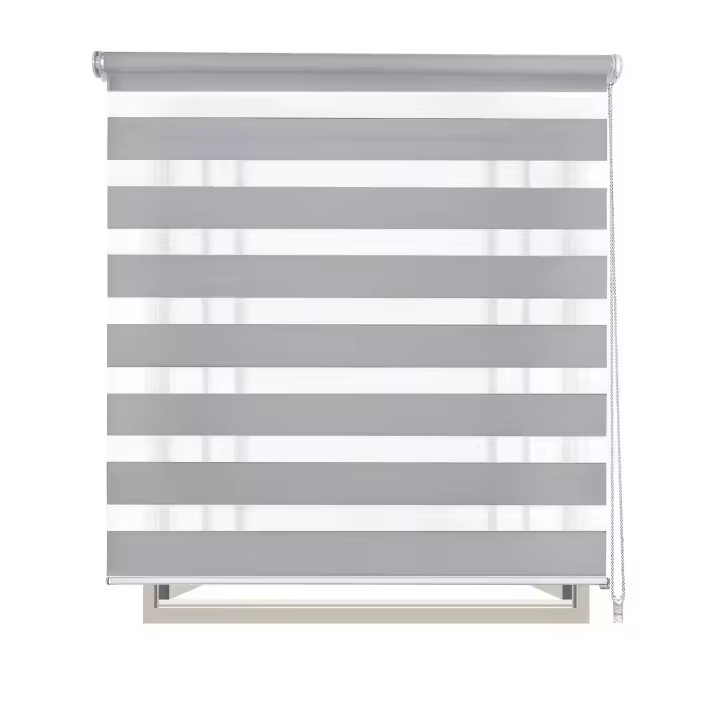 Estor Enrollable, Doble Capa Noche y Día, 60-160x180cm, Fácil de Instalar, para Ventanas y Puertas, Translúcido y Opaco - 1