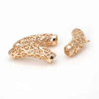 Colgantes de tubo curvado de nube de latón, Color oro de 18K de alta calidad, conector de pulsera, suministros para fabricación de joyas, accesorios Diy - details 11