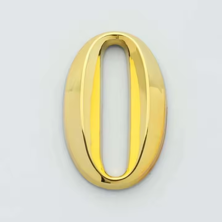1 unidad 3D Seldhesive Color dorado número de casa dígitos apartamento Oficina puerta dirección pegatinas buzón placa signo - 1