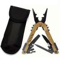 1 herramienta multifuncional retráctil, alicates plegables con botón de bloqueo de seguridad, cuchillo de bolsillo portátil, plegable, bolsa de almacenamiento, para mejoras en el hogar, cortador de alambre, abridor de botellas, supervivencia al aire libre - details 0