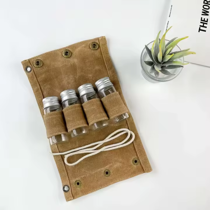 Bolsa de advertencia para botella de condimento portátil, paño encerado para exteriores, pequeña, ligera, impermeable - 1