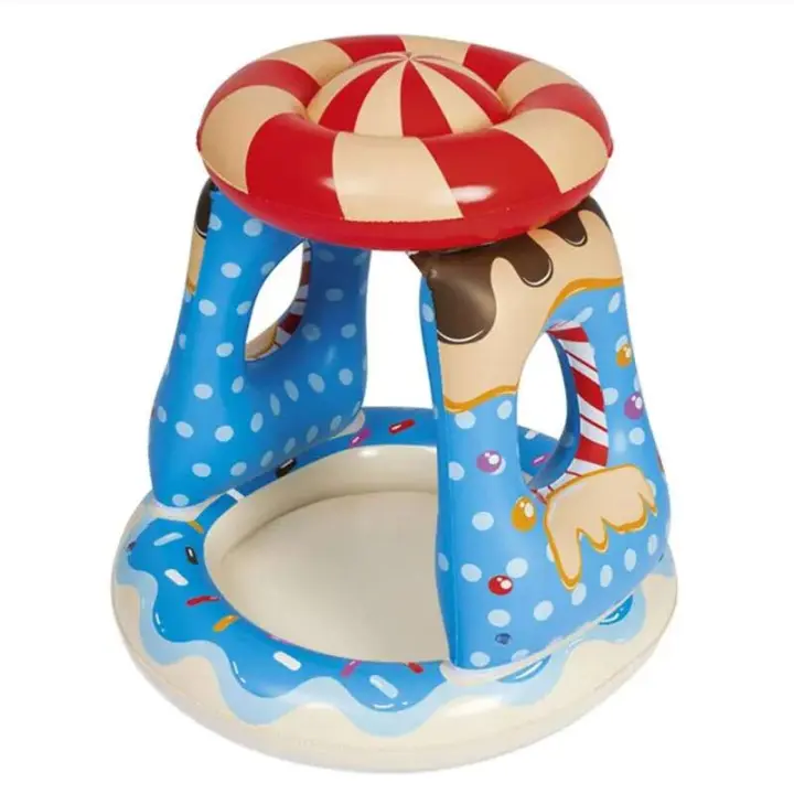 Piscina al Aire Libre para Niños Diseño de Coco de Isla Tropical Juegos de Agua divertidos bajo Parasol de Sol - 1