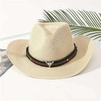 Sombrero de paja Sombrero de vaquero de jazz ancho, transpirable y elegante bohemio para hombres y mujeres - details 4