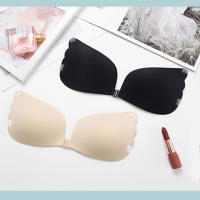 Sujetador push up adhesivo sin espalda, sujetador sin tirantes reutilizable con efecto push & lift, taza A - details 4