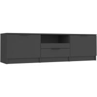 Mobiliario Salón Sala de Estar Dormitorio Madera Contrachapada Negro 140x35x40 cm - details 0