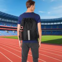 Bolsa de gimnasio deportiva de nailon, mochila ultraligera con cordón de gran capacidad, correas ajustables, mochila portátil multifuncional para senderismo - details 3