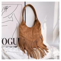 Bolso grande de viento para mujer, bolsa de hombro de cuero abrasivo con flecos, a la moda, Europa y Estados Unidos, 2025 - details 21