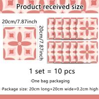 Pegatinas de Pared de Ladrillo Rosa 10pcs Set Impermeable para Balcón Terrazzo Cocina - details 1