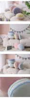 Almohada de macarrón francés, decoración redonda colorida de galletas tipo sándwich, cojín para sofá de casa junto a la cama - details 2