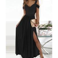 Vestido largo con cuello en v para mujer, moda de verano - details 5