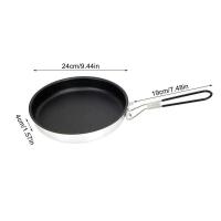 Sartenes Sartén antiadherente de aleación portátil con mango 24 cm Sartén recubierta para acampar Utensilios de cocina para senderismo - details 8