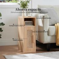 2, Mesa Auxiliar Bohemia con cajón abierto, Mesita de Noche Estrecha Dormitorio, para Dormitorio - details 3