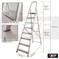 Escalera Tijera Plegable - 5 Peldaños en Aluminio - Escaleras Plegables Aluminio - Hecho en Europa - Portátil y Plegable. BTF-TJL105 - details 12