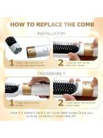 Cepillo secador de pelo, 5 accesorios para cabellos lisos y luminosos, ondas suaves o rizos marchos - details 5