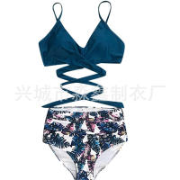 Bikini de dos piezas de cintura alta con estampado de leopardo, traje de baño sexy para mujer - details 27