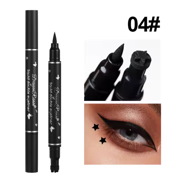 Pluma de Eyeliner de Mariposa 2-en-1 Sello de Estrella Luna Longitud duradera Amarillo Lápiz de Ojos Herramienta de Cuidado de la Piel de Belleza - 1