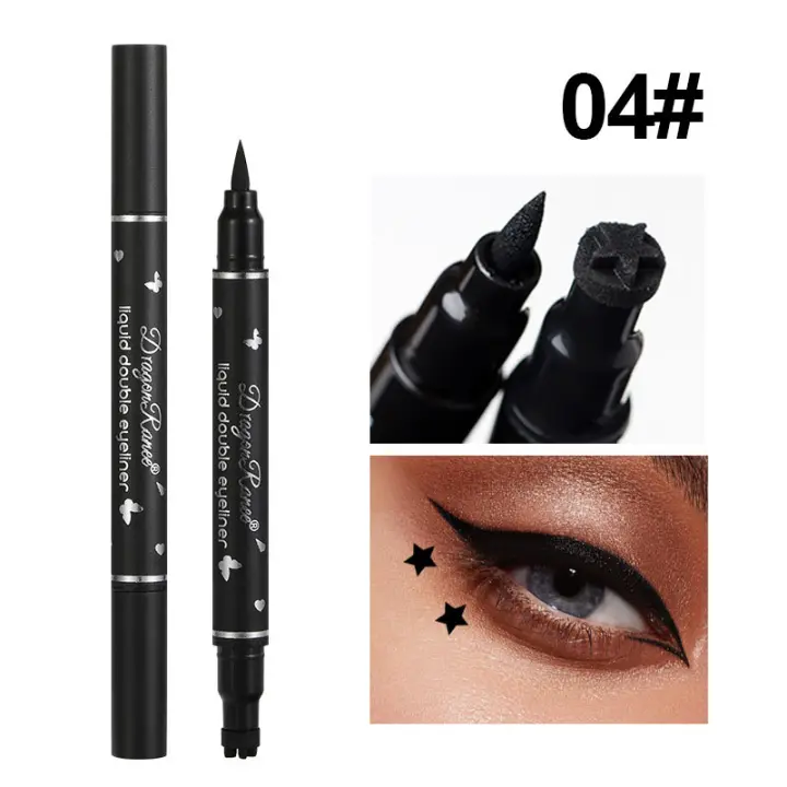Pluma de Eyeliner de Mariposa 2-en-1 Sello de Estrella Luna Longitud duradera Amarillo Lápiz de Ojos Herramienta de Cuidado de la Piel de Belleza - 1