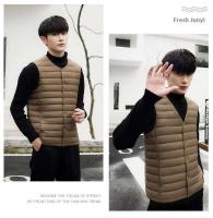 Abrigo de invierno ligero sin cuello para hombre con decoración de botones y chaleco - details 11