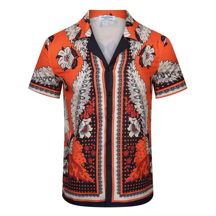 Camisa de marca con estampado de bordado completo, camisa casual de manga corta para hombre de la marca de tendencia superior de 2025 para la playa - 1