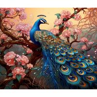 RUOPOTY-pintura por número de pavo real con marco incluido, pintura de animales en números para decoración del hogar, 60x75cm - details 0