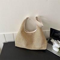 Bolso de paja tejido hecho a mano Simple, bolso de mano de estilo bohemio, bolso de rafia, bolsos de playa de gran capacidad para verano - details 21
