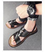 Sandalias planas de cuero para hombre con correa ajustable de doble propósito, cómodas sandalias de playa antideslizantes con punta abierta - details 10