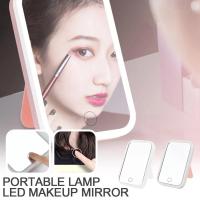 Espejo de maquillaje LED con atenuación de tres colores: tocador de escritorio portátil con espejo pequeño ligero, compacto y práctico - details 0