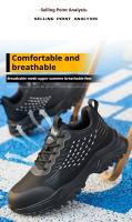 Zapatos de Seguridad Inflexibles Punta de Acero, Botas de Trabajo Anti-Golpes y Anti-Pinchazos, Zapatos Protectores Bajos con Aislamiento para Soldador de 6KV Zapatillas de Moda para Hombres - details 5
