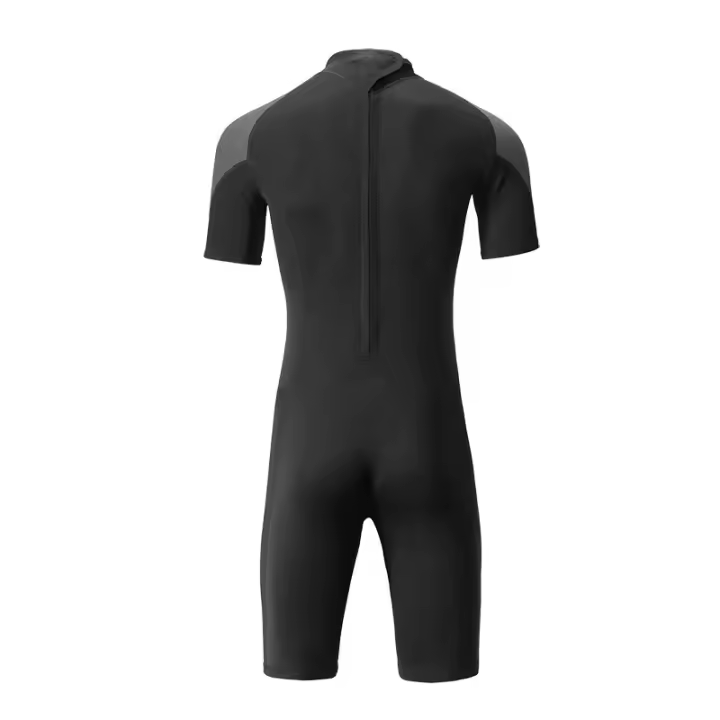 Traje de buceo con cremallera para hombre, protección solar, esnórquel y surf, 1,5mm, color negro y gris, XL - 1