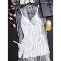 Conjunto de camisón y braguita de diseño encantador con tirantes finos y cuello en V, ropa sexy para mujer - details 12