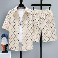 Ohsisa Traje de manga corta para hombre para verano 2025 Conjunto de dos piezas de pantalones cortos deportivos casuales para jóvenes y estudiantes - details 3