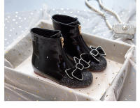 Nuevas botas de cuero de terciopelo para bebé, botines cortos de princesa de cristal - details 20