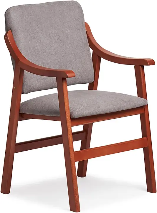 Silla de Comedor de Madera de Cerezo Antimanchas, Espalda Recta, Tamaño 86x54x54 cm, Marrón - 1