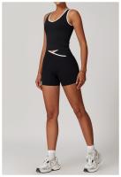 Conjunto deportivo cruzado de cintura alta para mujer, traje corto sin espalda, ajustado, desnudo, para Yoga, correr, Fitness - details 16