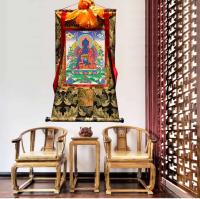 Farmacéutico Thangka Xizang cuadro de pared pintado a mano artículos tibetanos interior de gran tamaño 120cm de alto - details 4