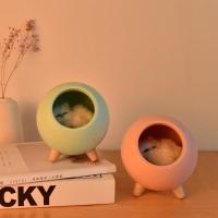 Luz LED de noche creativa para mascotas, lámpara de decoración de mesa recargable por USB para dormitorio, regalos para niños, Pequeño gato - details 4