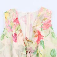 BUNO-novedad de verano, ropa de mujer, moda francesa, temperamento, dulce diseño de apertura, vestido estampado con cuello en V de flores - details 3