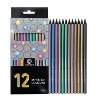 Lápices de colores metálicos para dibujo y pintura negro madera coloreada lápices de boceto para estudiantes de escuela arte graffiti papelería - details 0