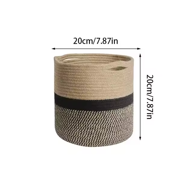 Cesta de Algodón Hecha a Mano Ideal para Macetas, Juguetes, Almacenamiento de Ropa - 1