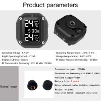 Sistema de supervisión de presión de neumáticos inalámbrico, TPMS con carga USB para motocicleta con 2 sensores externos, pantalla LCD Digital - details 17