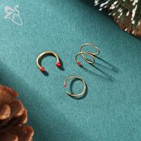 ZS 1 pieza 16/20G Anillo de nariz navideño de acero inoxidable Color dorado Diseño de cerilla Piercings de nostril Piercing de cartílago de hélice de oreja - details 2