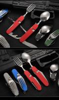 Juego De Utensilios De Cocina Plegables 4 En 1 Desmontable Acero Inoxidable Cuchillo Fork Cuchara Abrebotellas Portátil Para Camping Y Viajes Al Aire Libre - details 8