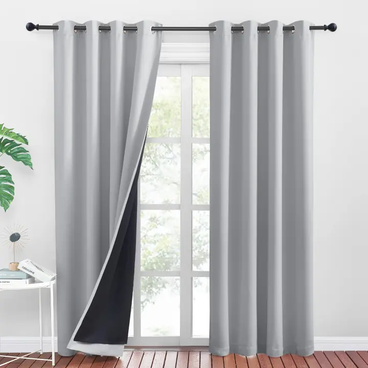 Cortinas Modernas de salón, 2 Piezas, Opacas térmicas con Ojales, Aislantes, frío y Calor - 1