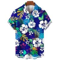 Camisa de playa informal de manga corta para hombre, cuello de planta y vaca, ropa de vacaciones hawaiana, novedad de verano - details 6